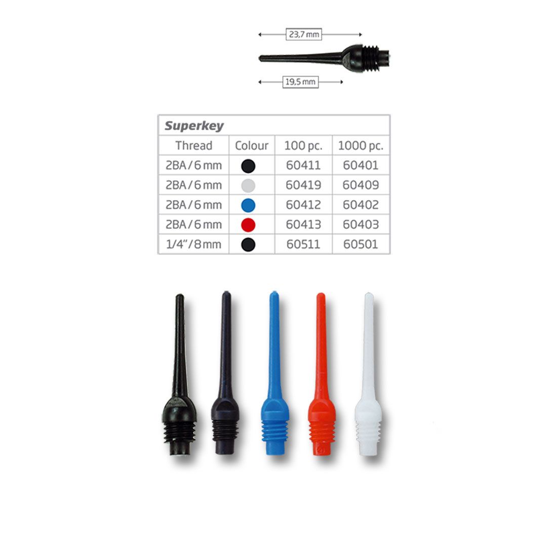 BEAZD Bull´s Superkey Tips 6mm 2BA Soft Dart Spitzen