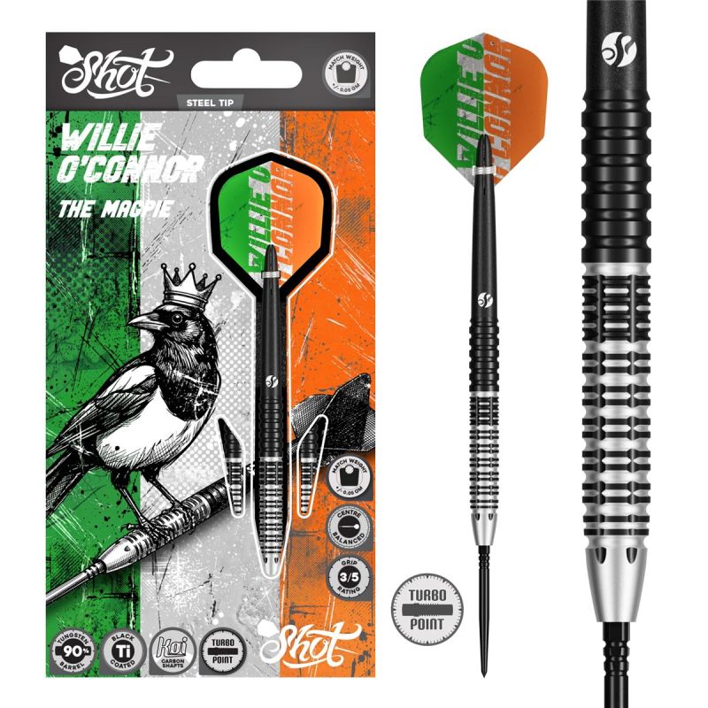 Shot! Pro Series Willie O´Connor Magpie TP 90% Steeldart 23/24 Gramm Steeldarts