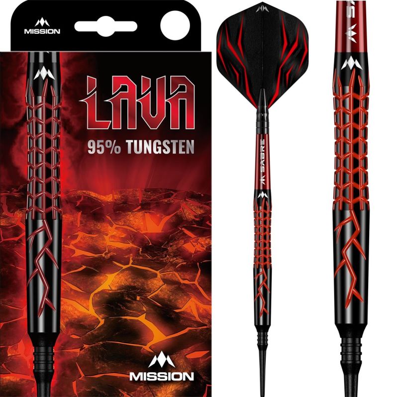 Mission Lava Black & Red Electro Plated 95 % Softdarts 20 Gramm Softdarts