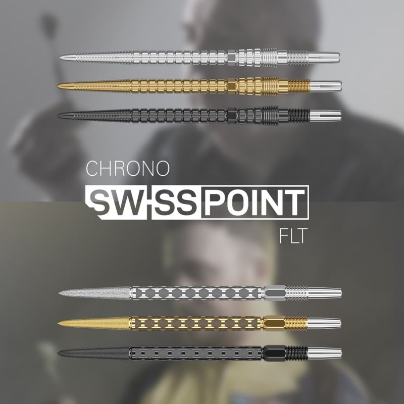 Target Swiss Point FLT 30/35/42 mm Gold/Schwarz/Silber Wechselspitzen