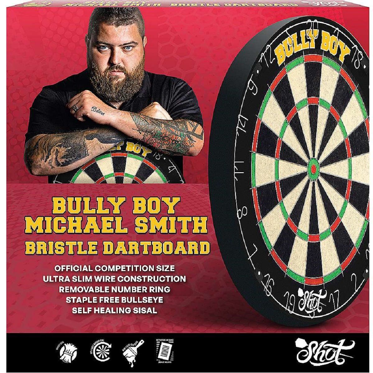 Shot Michael Smith Bristle Dartboard Steeldart Scheibe