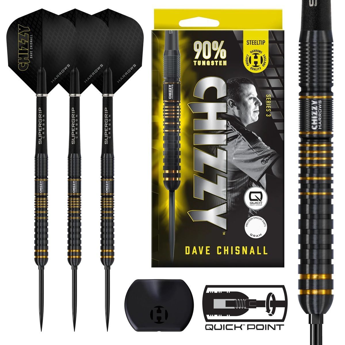 Harrows Dave Chizzy Chisnall G3 Quick Point 90% Steeldarts 21/22/23/24/25/26 Gramm Steeldarts
