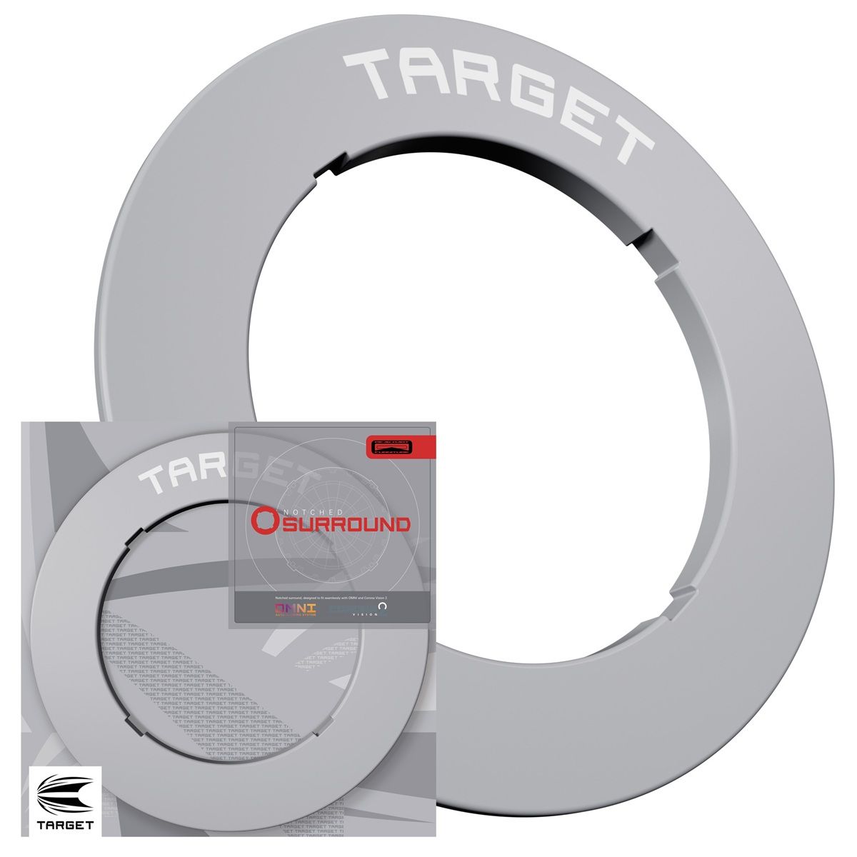 Target Notched Surround Catchring Schwarz/Rot/Grau Auffangring