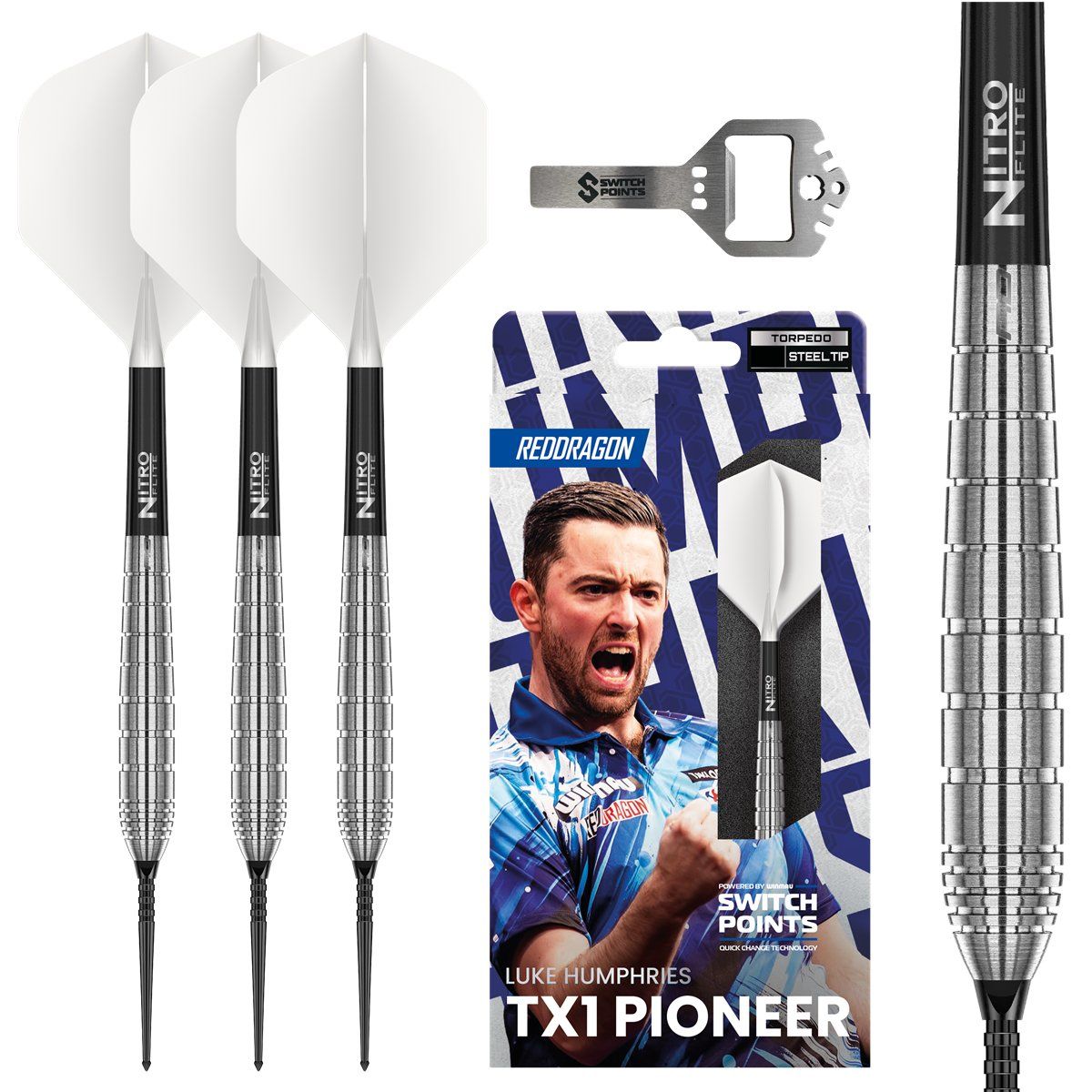 Reddragon Luke Humphries TX1 Pioneer Switch Point 90% Steeldarts 22/24 Gramm Steeldarts