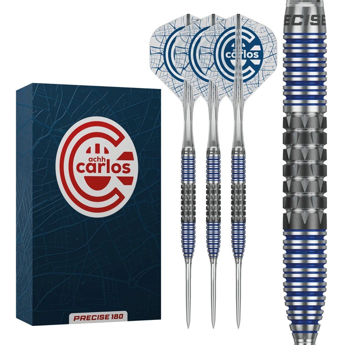 Precise180 Ach Carlos 90% Steeldarts SUP Flights 21/23/25 Gramm Steeldarts