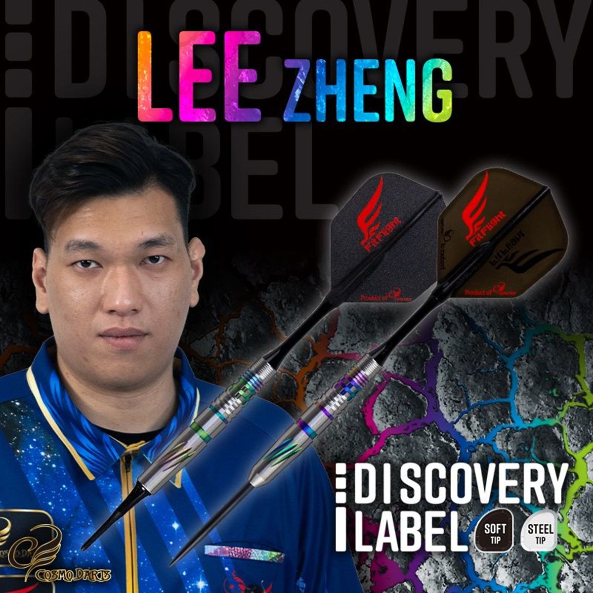 Cosmo Darts Discovery Label Lee Zheng Steeldarts 22 Gramm Steeldarts
