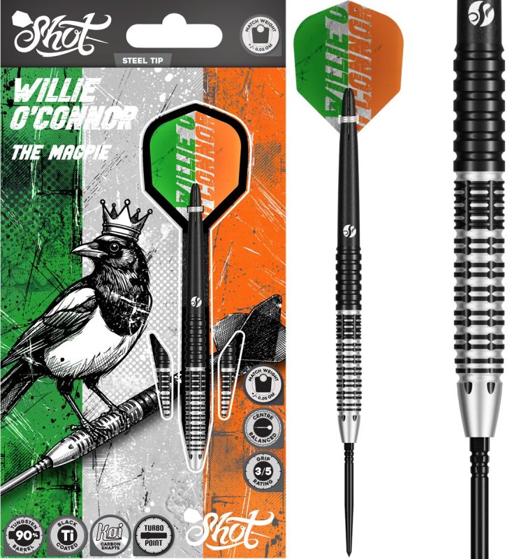 Shot! Pro Series Willie O´Connor Magpie TP 90% Steeldart 23/24 Gramm Steeldarts