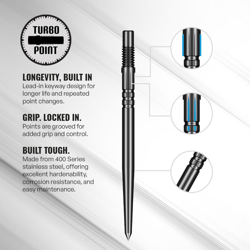 Shot! Michael Smith Turbo Points TP Schwarz 30/40 mm Wechselspitzen