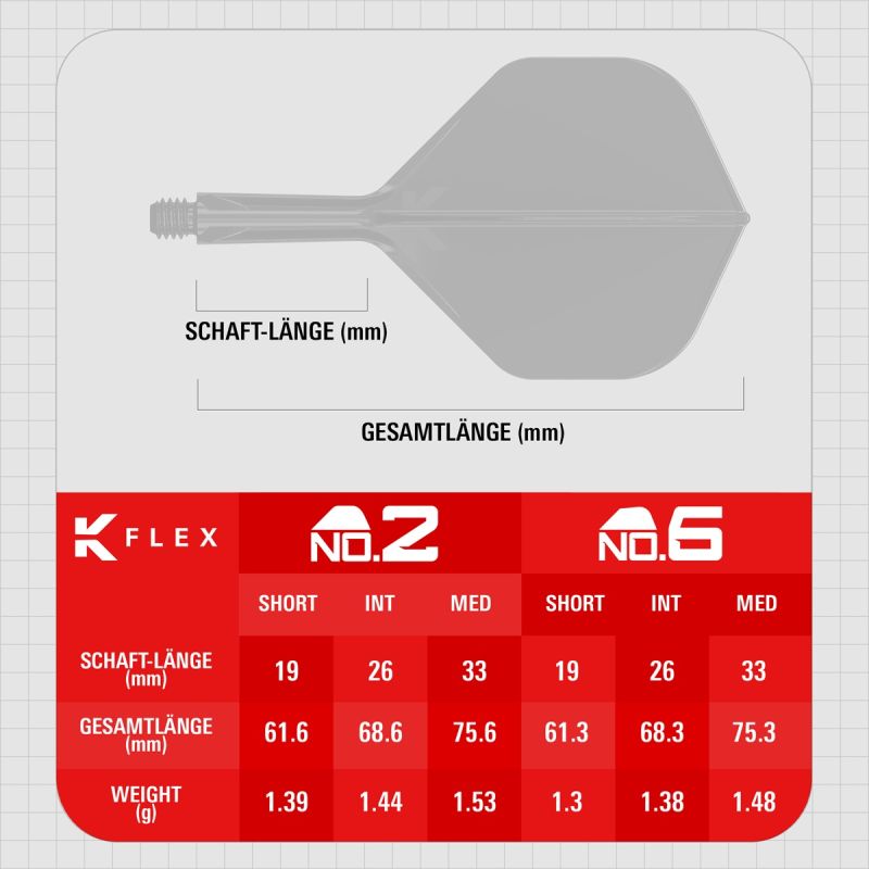 Target K-Flex Bolide Shaft/Flight System Standart No2 Shafts