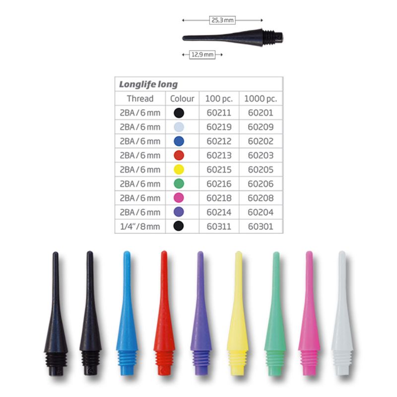 BEAZD Bull´s Longlife Tips 6 mm Kleingewinde Soft Dart Spitzen