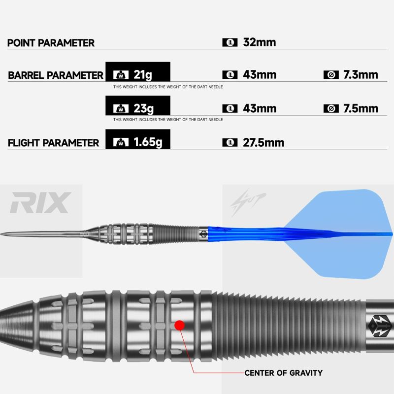 Caliburn EZ-EVO RIX R5 90% Steeldarts 21/23 Gramm Steeldarts