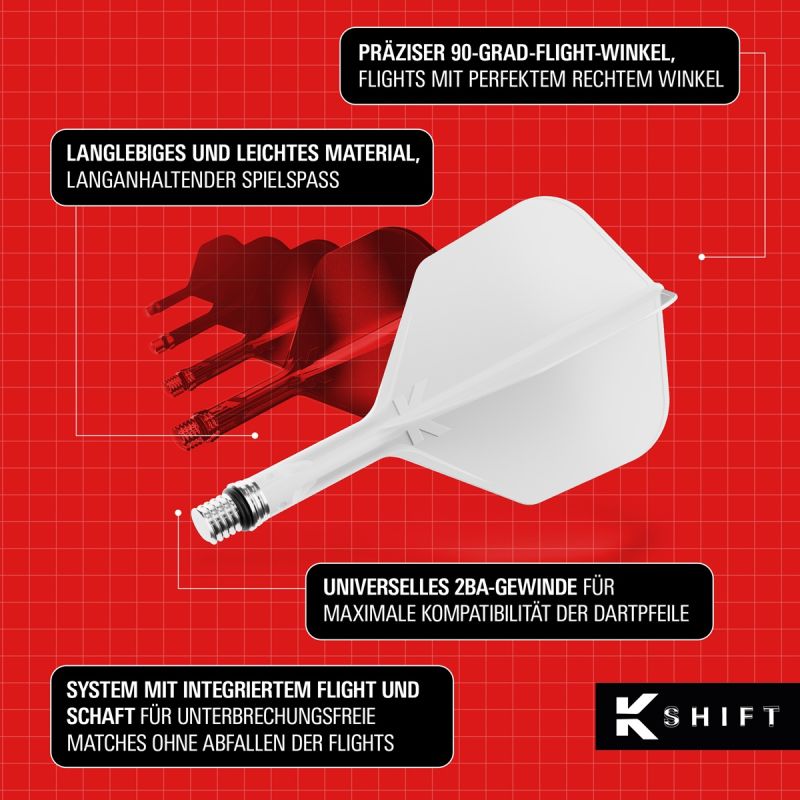 Target K-Shift Shaft/Flight System Shape No6 Shafts
