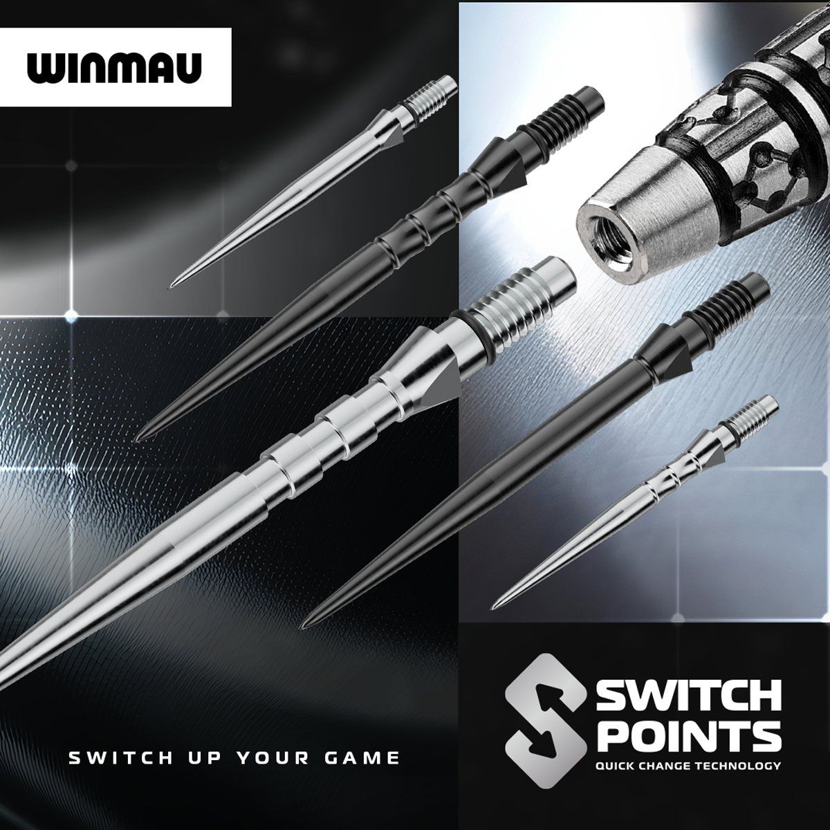 Winmau Lunaris Parallel Switch Point 90% Steeldarts 23/25 Gramm Steeldarts
