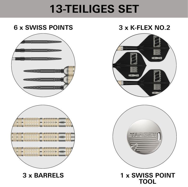 Target Dimitri van den Bergh 95K Swiss Point 95% Steeldarts 22/23/24 Gramm Steeldarts