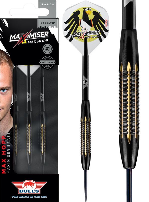 Bull's MAX HOPP Black Brass Steeldarts Maximiser 21 Gramm Steeldarts