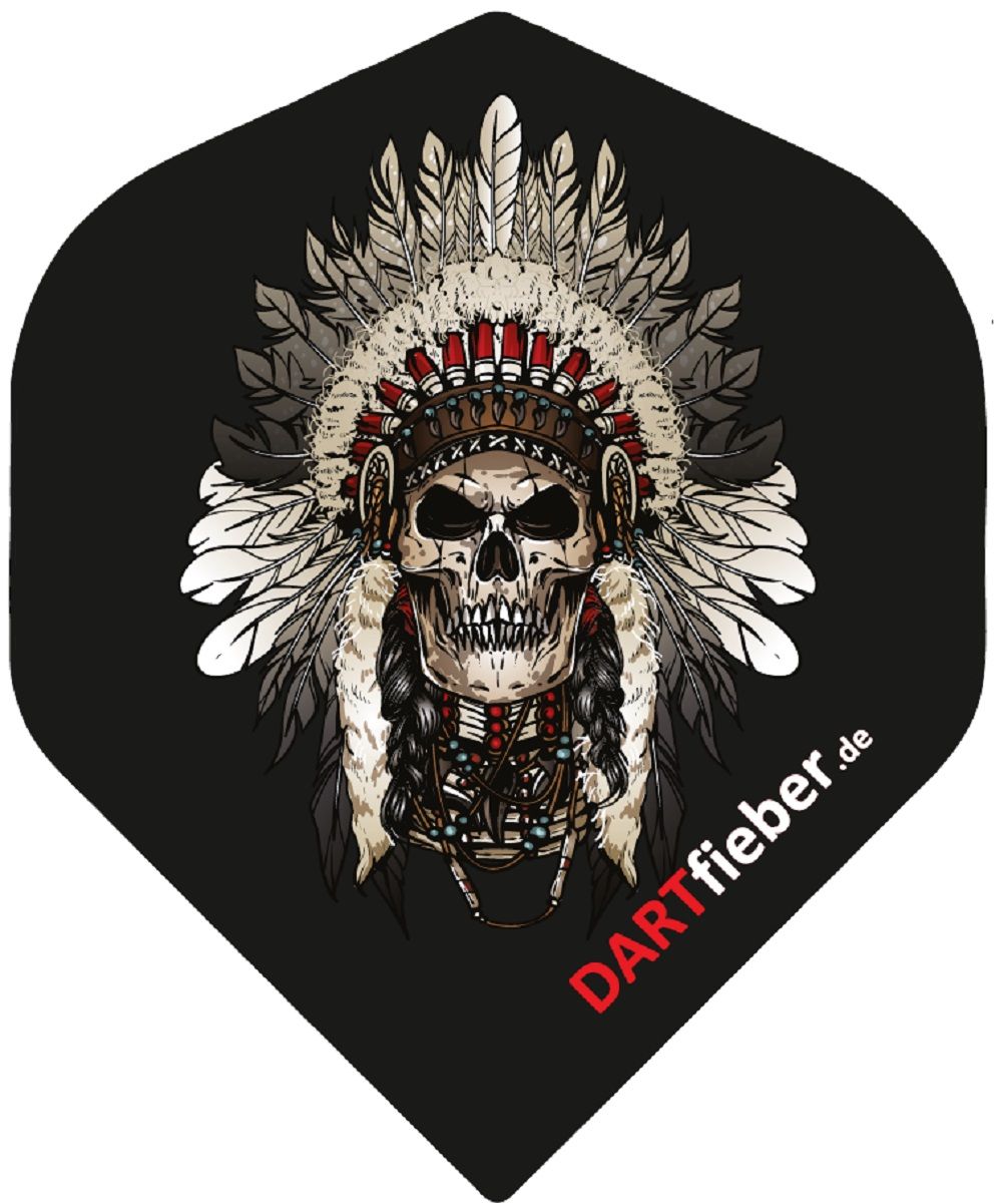 Dartfieber Dart Flights 100 Micron Stark Totenkopf Indianer Flights