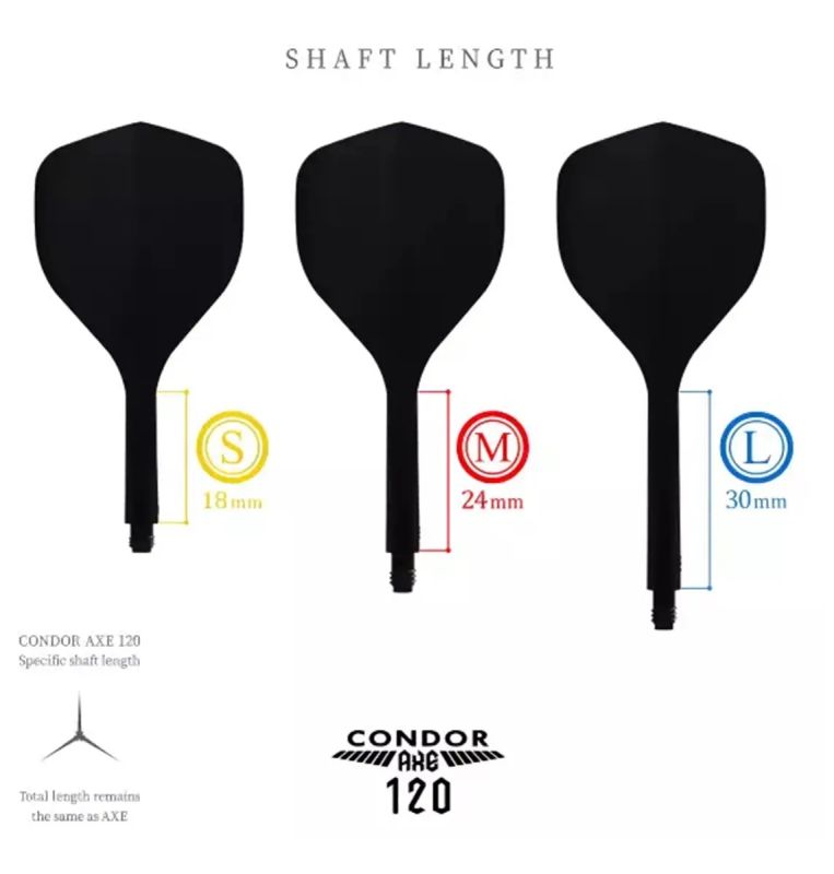 Condor Dart Flights Shafts AXE 120 Weiß Narrow Flights