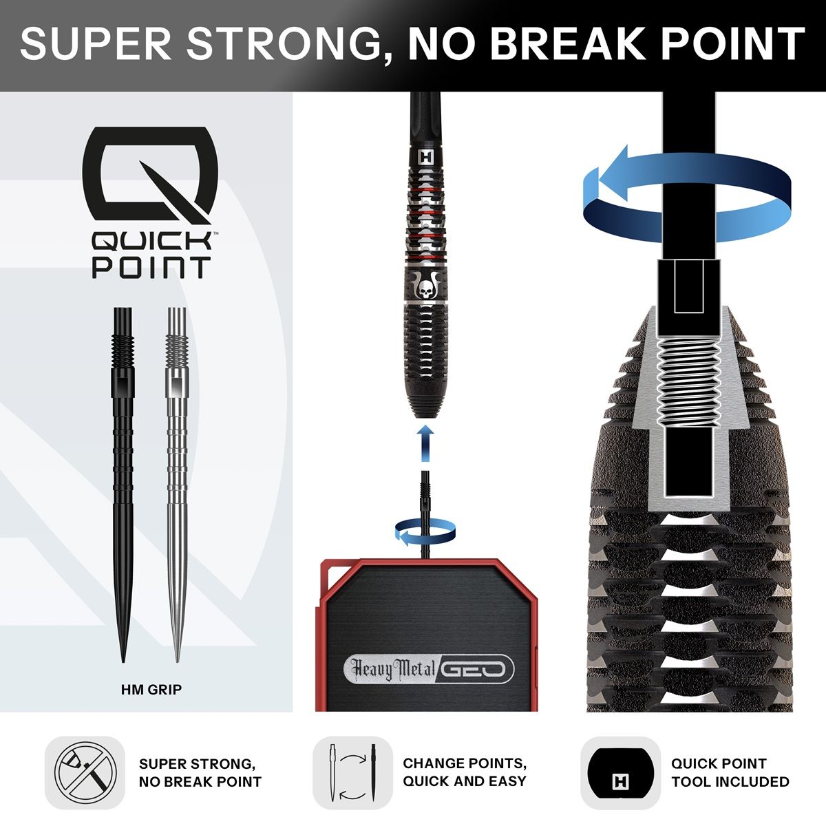 Harrows Ryan Searle GEO Quick Point 90% Steeldarts 22/23/24/26/30/32 Gramm Steeldarts