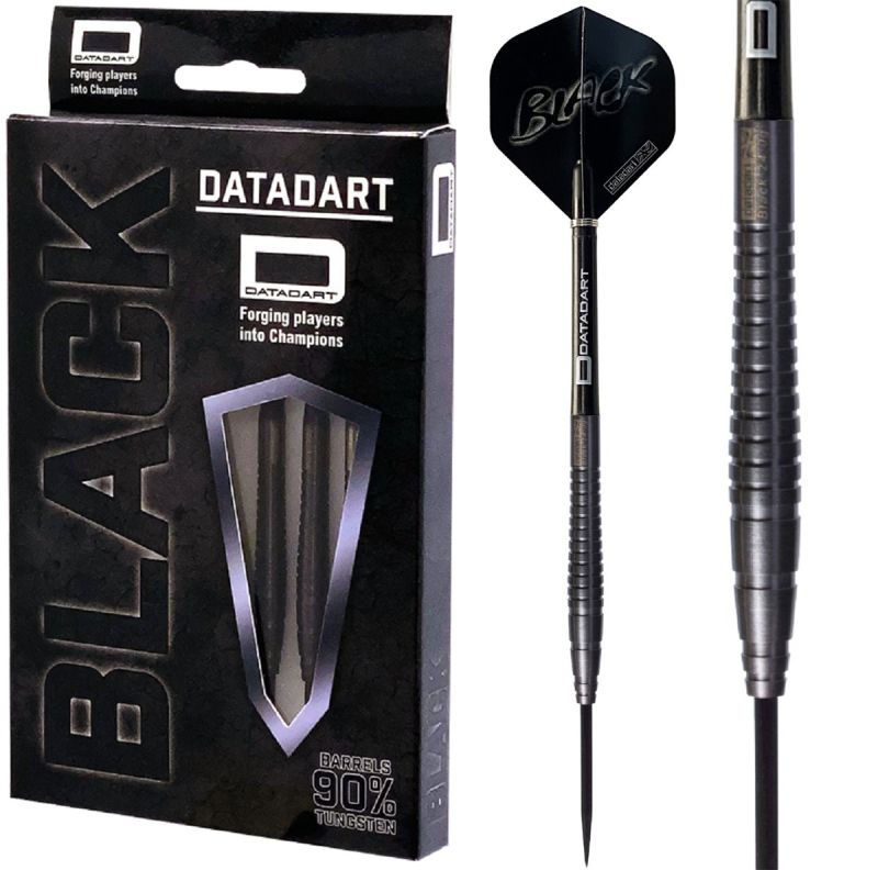 Datadart Black Ringed Grip Darts 90% Steel Dartpfeile 26 Gramm Steeldarts