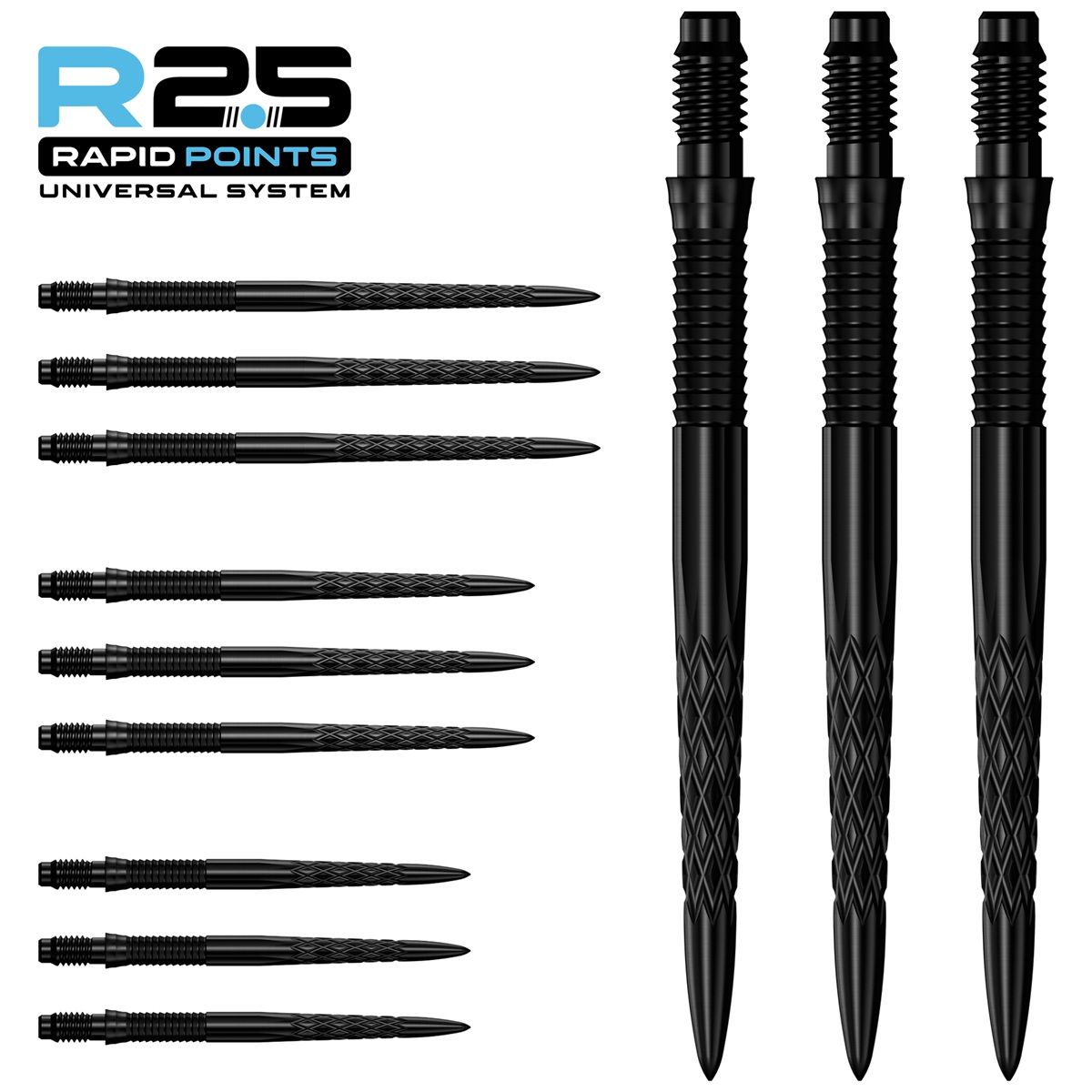 Mission R2.5 Rapid Point RP DSX Silber/Schwarz/Gold 30/35/40 mm Wechselspitzen