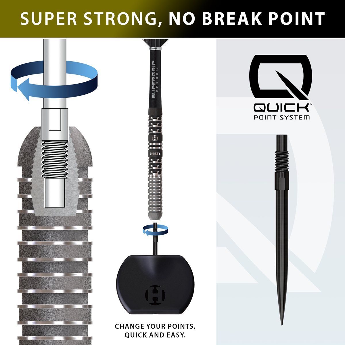 Harrows Dave Chizzy Chisnall G4 90% Quick Point Steeldarts 22/23/24/26 Gramm Steeldarts