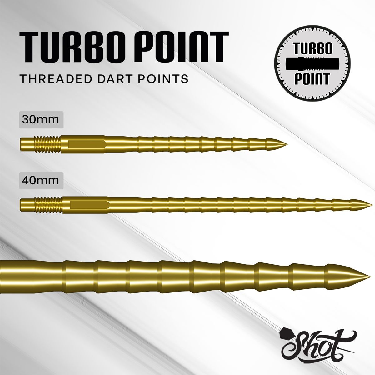 Shot! Turbo RS Turbo Points TP 30/40 mm Schwarz/Gold Wechselspitzen