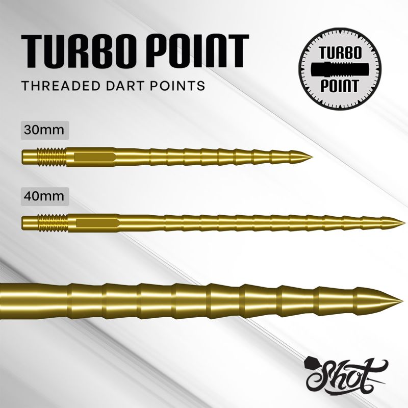 Shot! Turbo RS Turbo Points TP 30/40 mm Schwarz/Gold Wechselspitzen