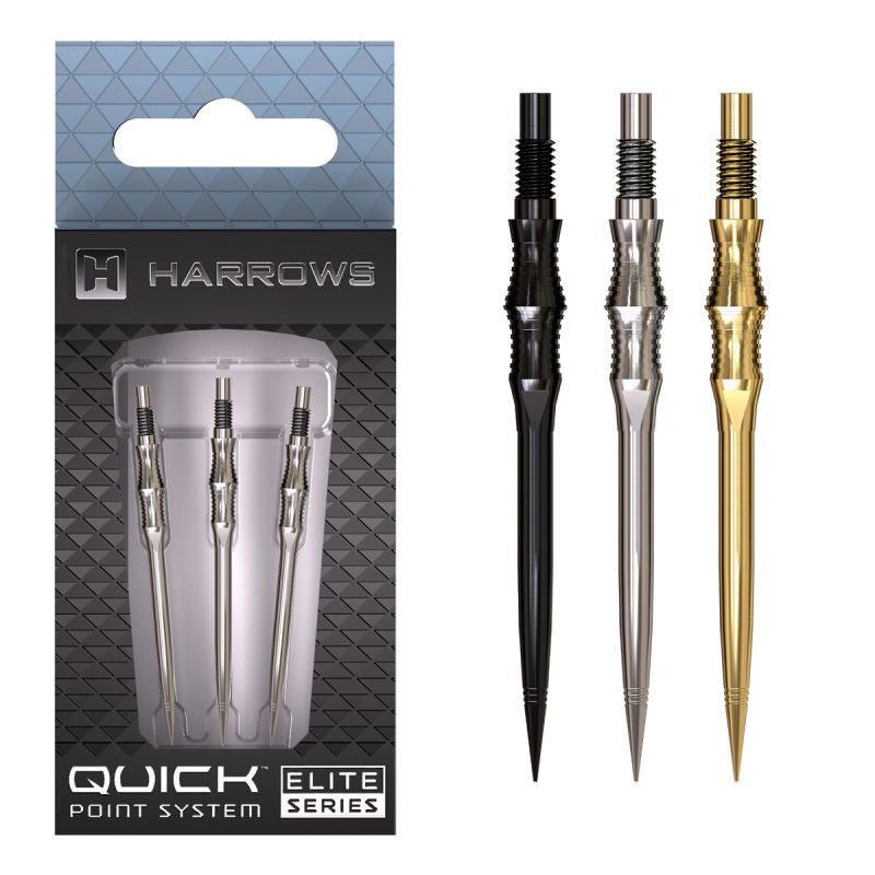 Harrows Quick Points Apex Spire 30/35/40 mm Silber/Schwarz/Gold Wechselspitzen