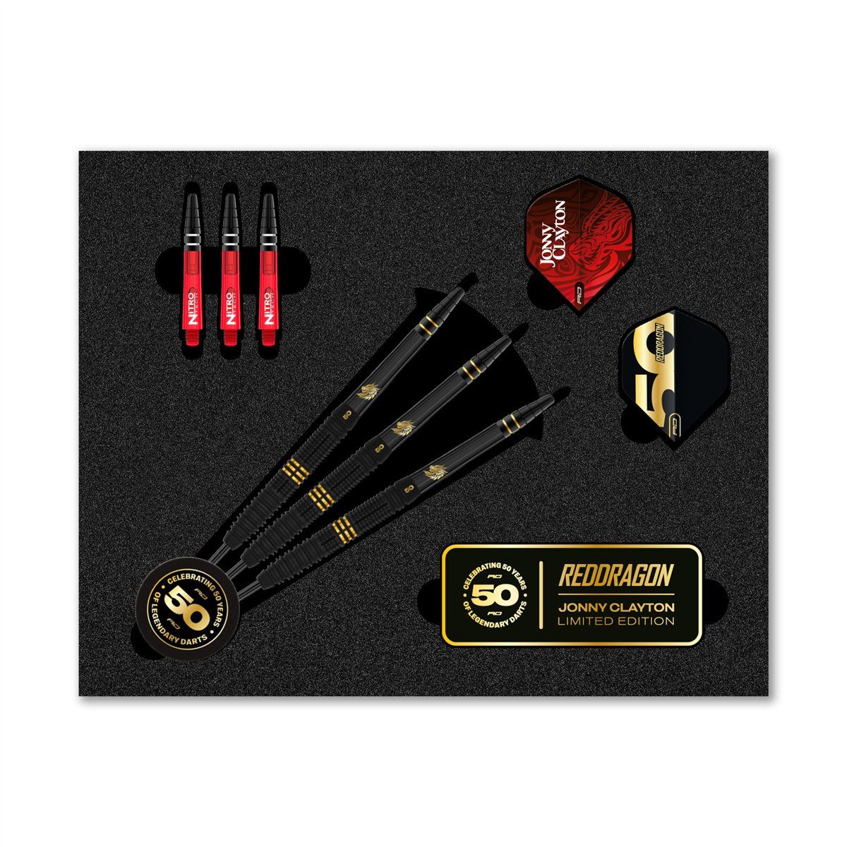 Reddragon Jonny Clayton 50 Years Limited Edition 90% Steeldarts 22 Gramm Steeldarts