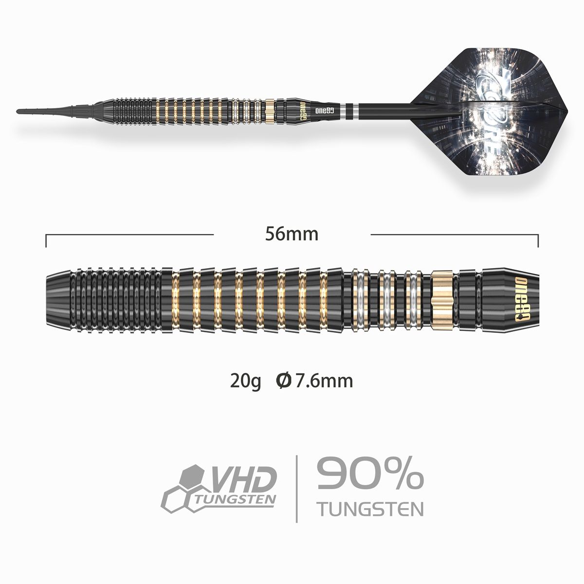 ONE80 T-Core TC4 Softdarts 20 Gramm Softdarts