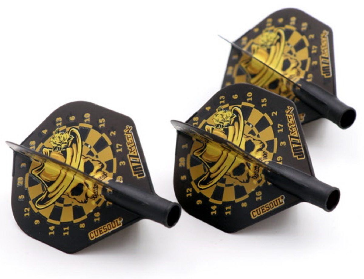 Cuesoul TERO AK4 Dart Flight Golden Skull Schwarz Standard Flights