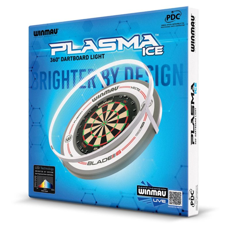 Winmau Plasma ICE Weiß Dartboart Licht + Surround Boardzubehör