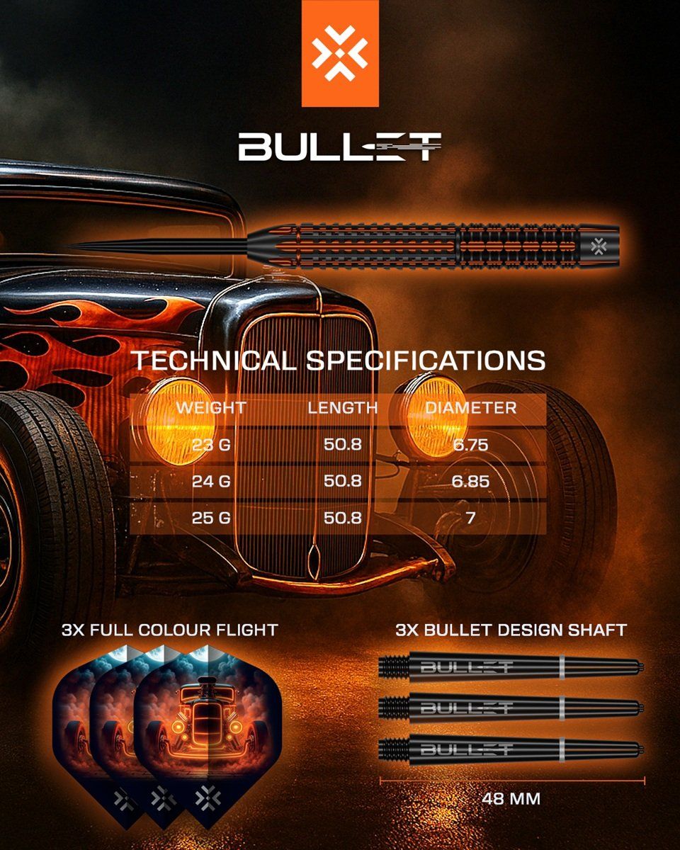 Bullet Hotrod 97,5% Steeldarts 24 Gramm Steeldarts