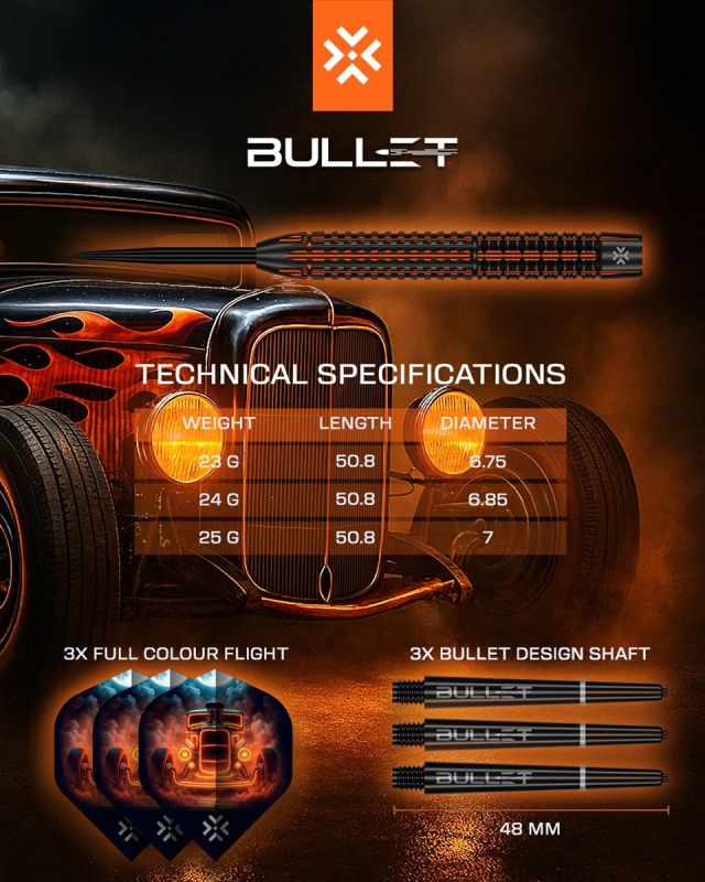 Bullet Hotrod 97,5% Steeldarts 24 Gramm Steeldarts