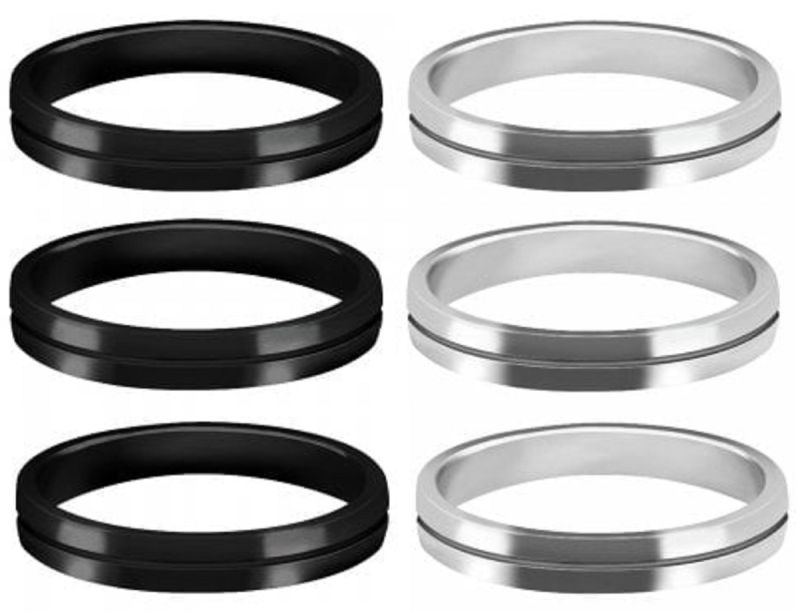 Mission S-Lock Shaft Rings Aluminium schmal schwarz silber Zubehör Shafts Ringe