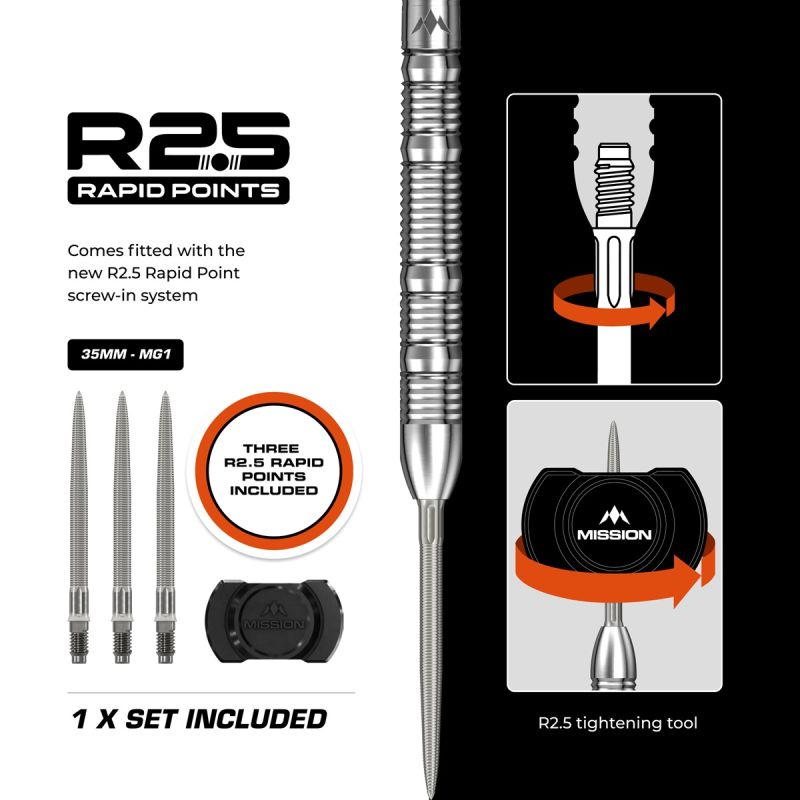Mission BLUPRNT SHAPD R2.5 RP 90% Steeldarts 22/24 Gramm Steeldarts