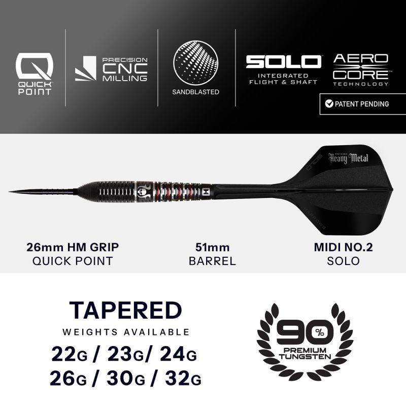 Harrows Ryan Searle GEO Quick Point 90% Steeldarts 22/23/24/26/30/32 Gramm Steeldarts