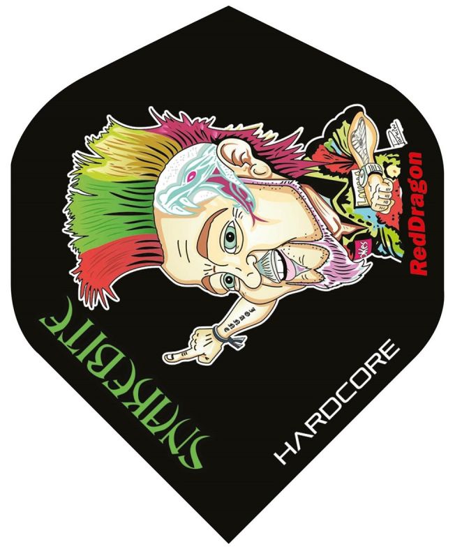 Snakebite Cartoon Red Dragon Dartflight Peter Wright "Snakebite Black" Flights