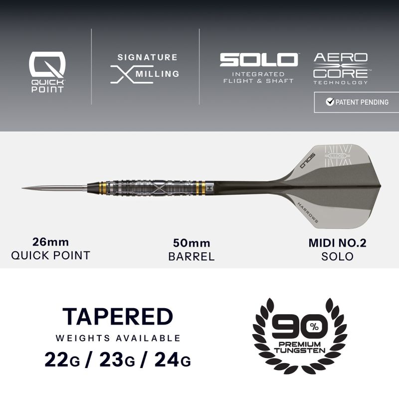 Harrows NX Luxe Quick Point 90% Steeldarts 22/23/24 Gramm Steeldarts