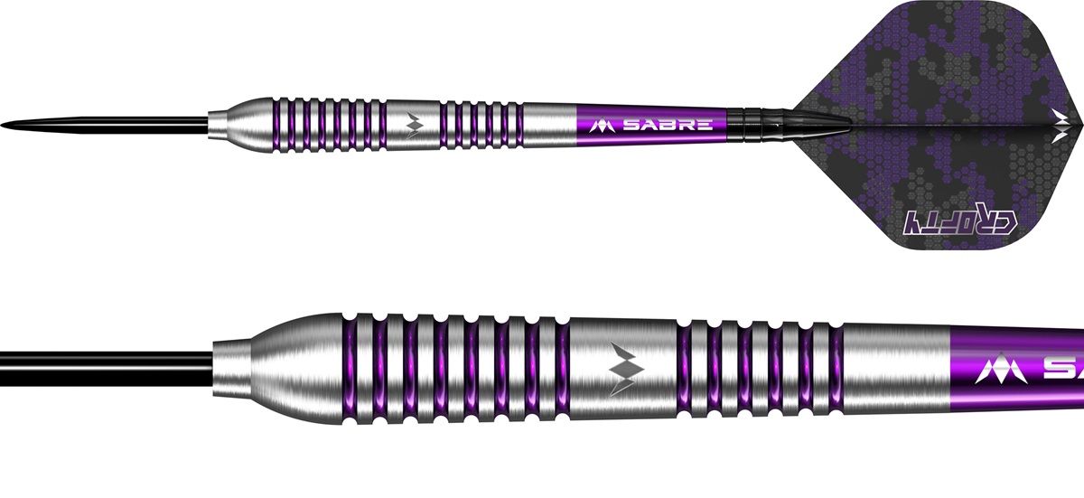Mission Joe Croft 95% Silver-Purple Electro Steeldarts 23/25 Gramm Steeldarts