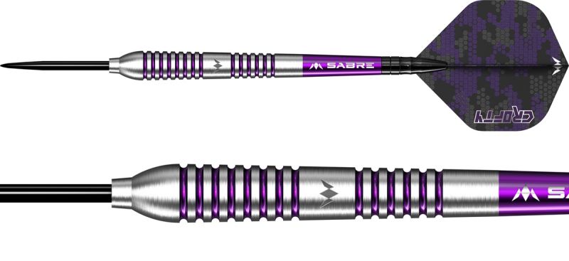 Mission Joe Croft 95% Silver-Purple Electro Steeldarts 23/25 Gramm Steeldarts