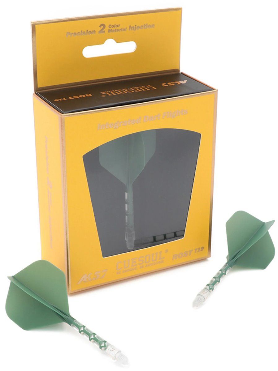 Cuesoul Dart Flight/Shaft ROST T19 Flight Grün/Transparent Standard Flights