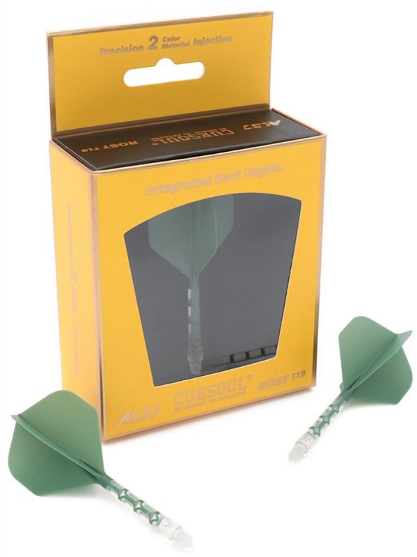 Cuesoul Dart Flight/Shaft ROST T19 Flight Grün/Transparent Standard Flights