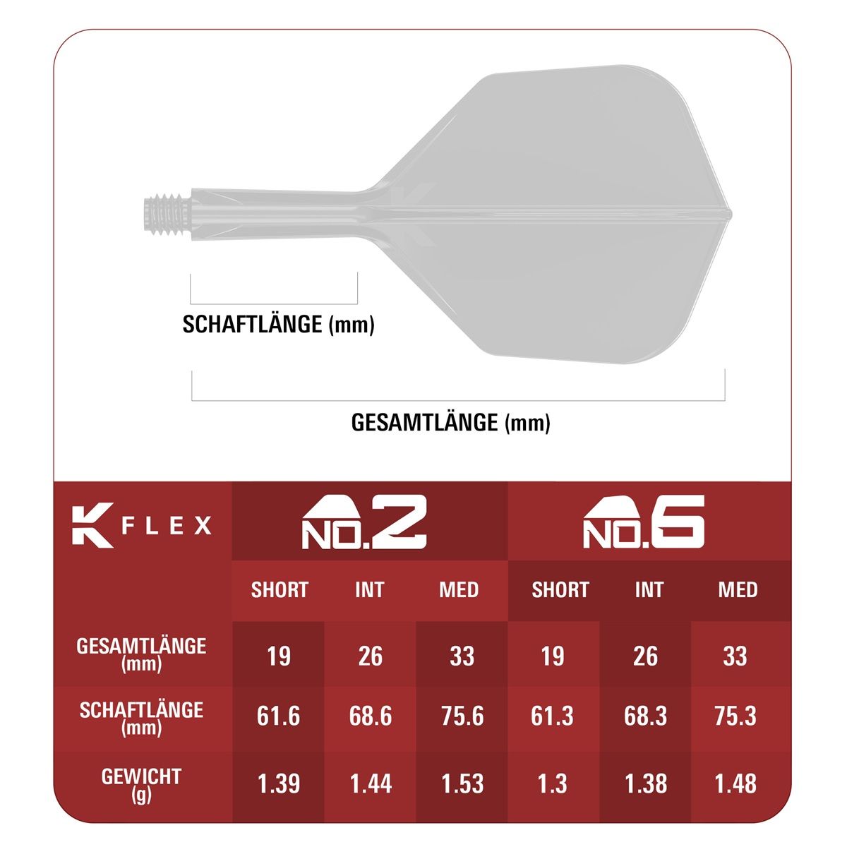 Target Japan Mayo K-Flex Shaft/Flight System Shape No6 Shafts