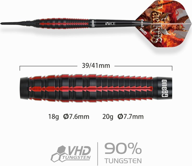 ONE80 Vaelkris V05 90% Softdarts 18/20 Gramm Softdarts