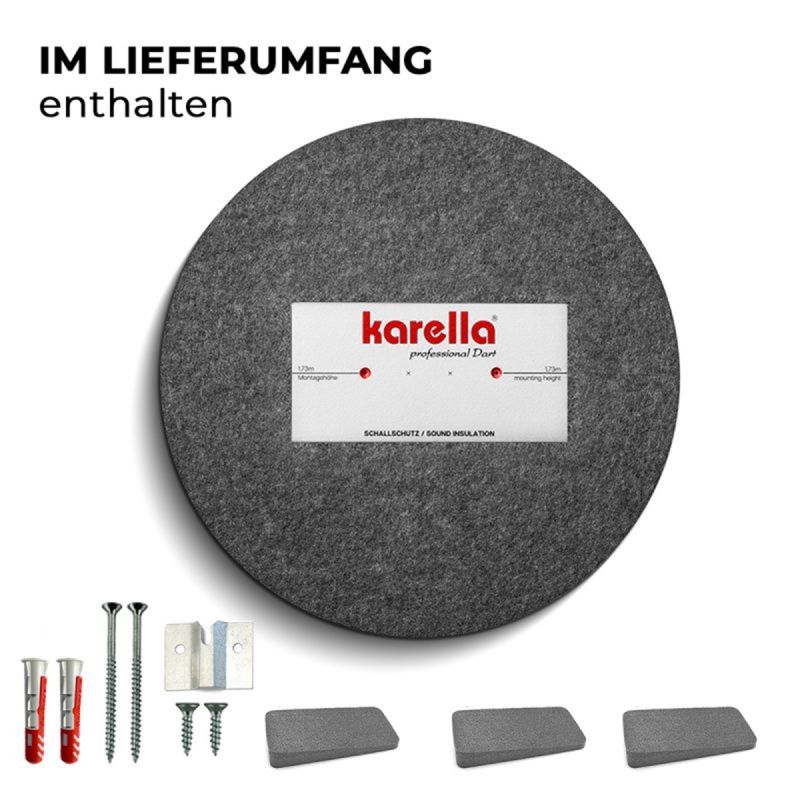 Karella Ø45 cm Silencer Schallschutz für Steeldartboards Steel Dartscheibe Schallschutz