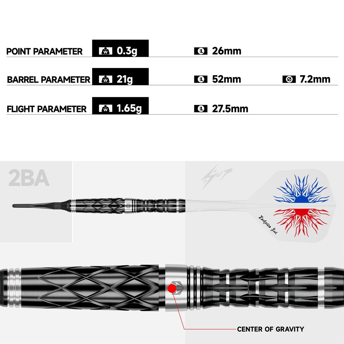 Caliburn Player Lourenco 90% Softdarts 21 Gramm Softdarts