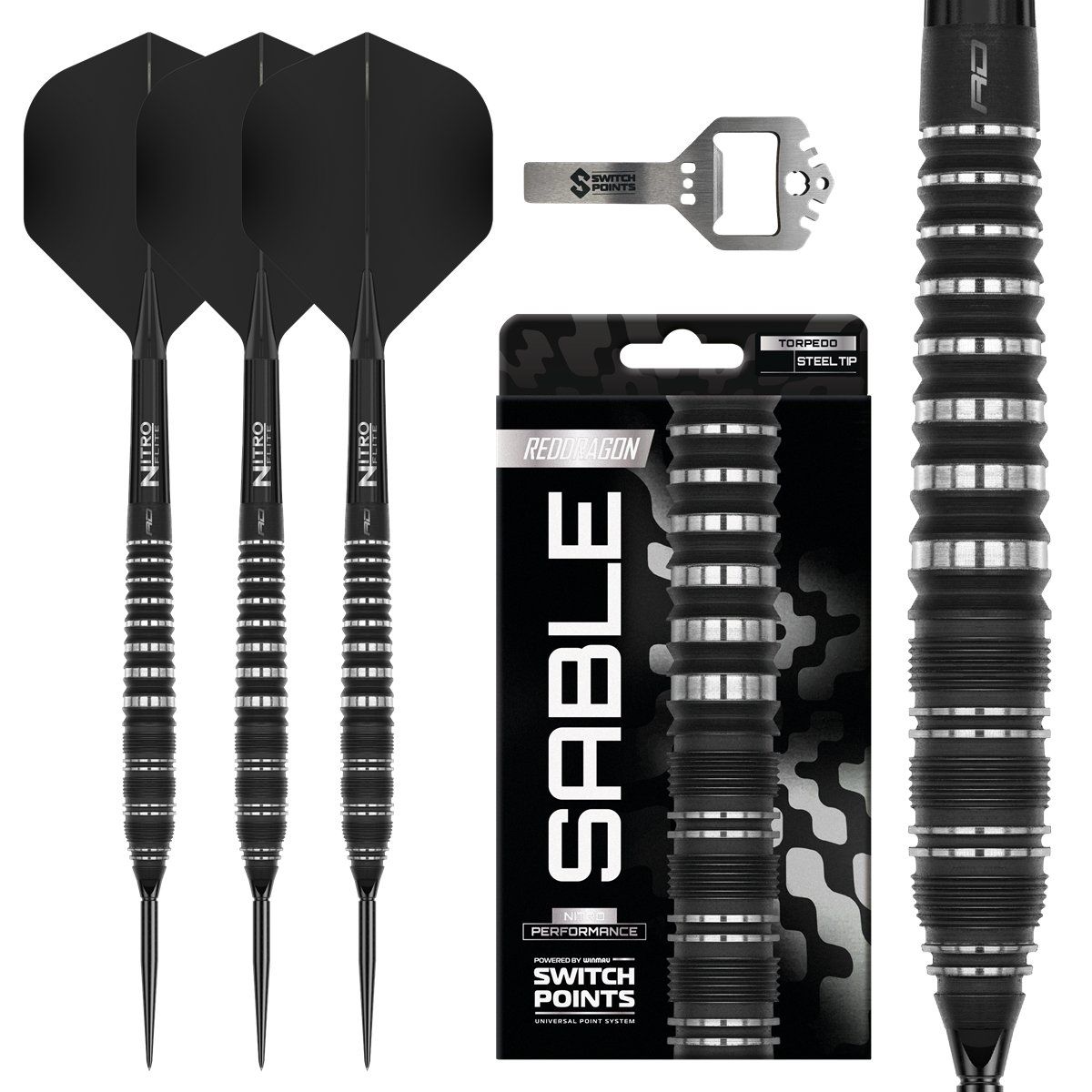 Reddragon Sable Torpedo Switch Point 90% Steeldarts 23/24/25 Gramm Steeldarts