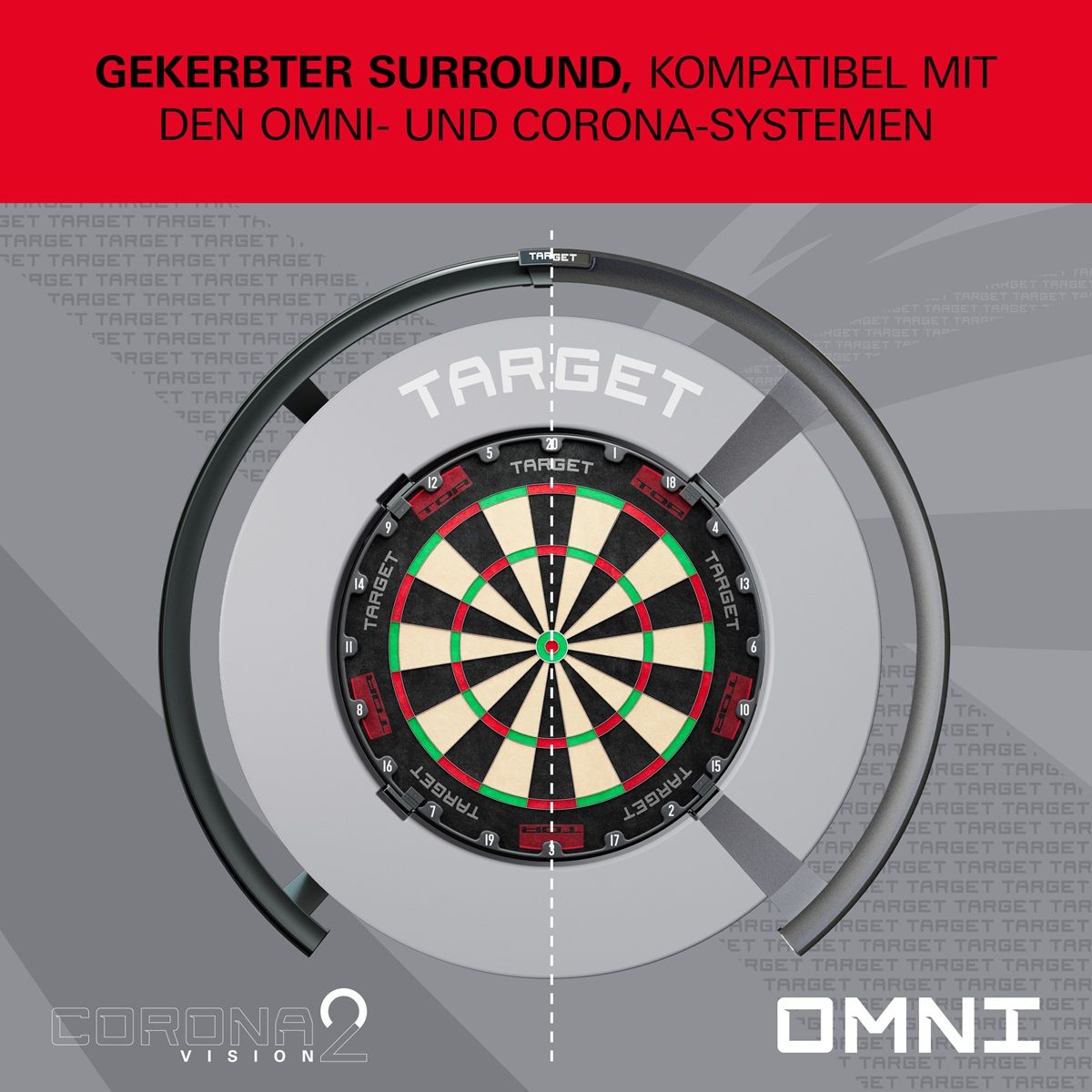 Target Notched Surround Catchring Schwarz/Rot/Grau Auffangring