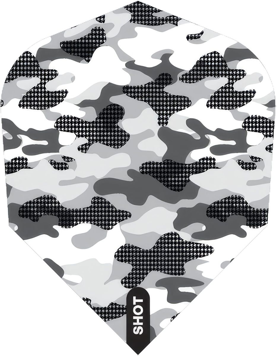 Shot! Arctic Camo White Flights No.6 Shape Flights